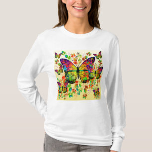CAMISETA BORBOLETAS COLORIDAS DA PRIMAVERA NATUREZA