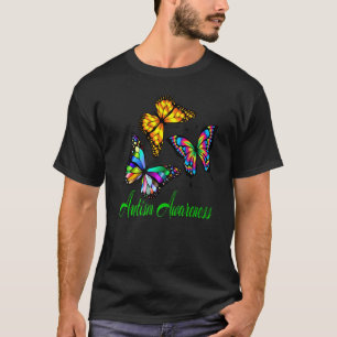 Camiseta Borboletas Coloridas de Conscientização do Autismo