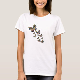 Camiseta Borboletas coloridas Tubo de Voo Artístico