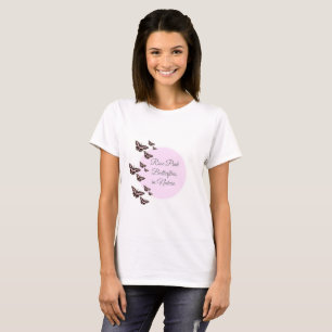 Camiseta borboletas cor-de-rosa rosa