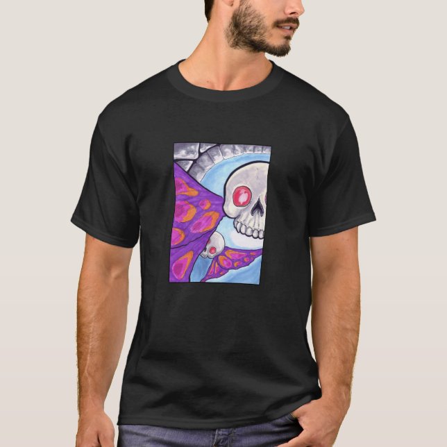 Camiseta Borboletas-crânios em voo  (Frente)