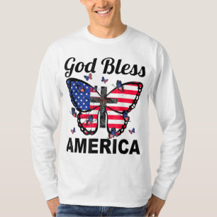 Camiseta Borboletas Da América deus abençoe 4 De Julho De J