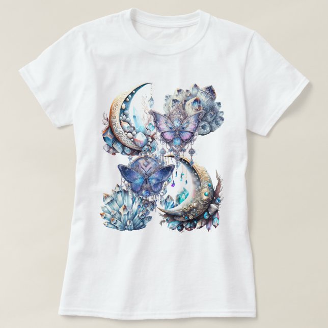 Camiseta Borboletas de Cristal Pastel (Frente do Design)