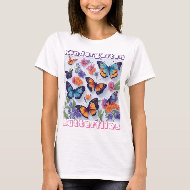 Camiseta Borboletas de Jardim de Infância  (Frente)