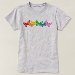 Camiseta Borboletas do arco-íris
