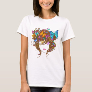 Camiseta Borboletas e flores