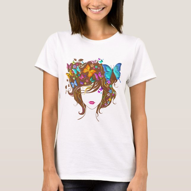 Camiseta Borboletas e flores (Frente)