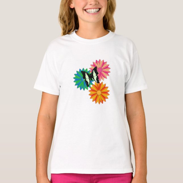Camiseta Borboletas e Flores (Frente)