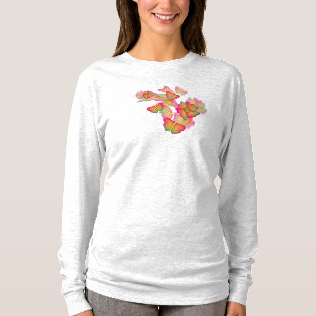 Camiseta Borboletas e flores (Frente)