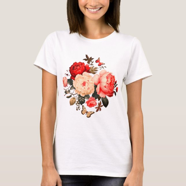 Camiseta Borboletas e Flores (Frente)