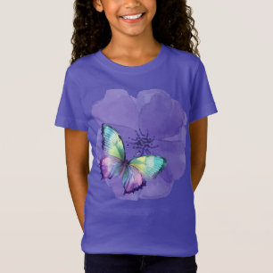 Camiseta Borboletas e flores de aquarelas