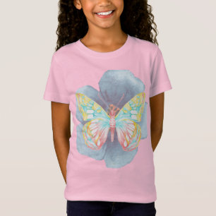 Camiseta Borboletas e flores de aquarelas