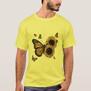 Camiseta Borboletas e Girassóis