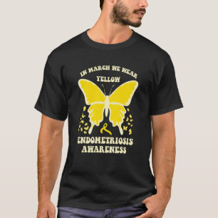 Camiseta borboletas em março vestimos endometriose amarela