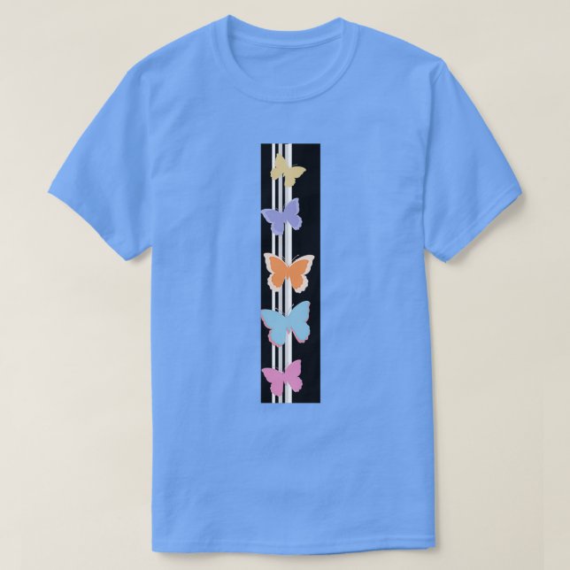 Camiseta Borboletas em preto 1 (Frente do Design)