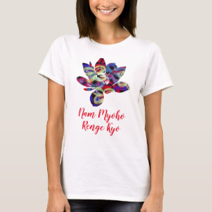 Camiseta Borboletas espiritual Flores Nam Myoho Renge Kyo