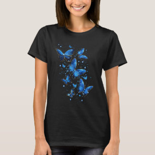 Camiseta borboletas estéticas borboletas naturais azul