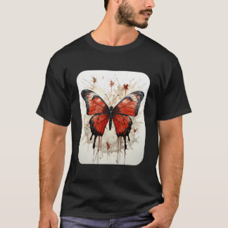Camiseta Borboletas estéticas borboletas naturais Vermelho