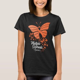 Camiseta Borboletas & Fita Laranja Esclerose Múltipla Awa