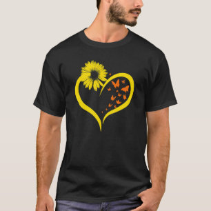 Camiseta Borboletas Girassóis Coração Hippie Natureza Vinta