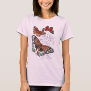 Camiseta Borboletas - Laranja e marrom