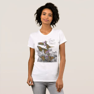 Camiseta Borboletas Monarcas Pintadas À Mão