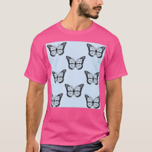Camiseta Borboletas Negras e Azuis