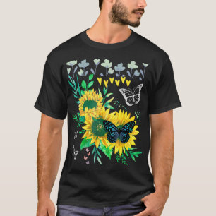 Camiseta Borboletas No Jardim De Flores Amantes De Borbolet
