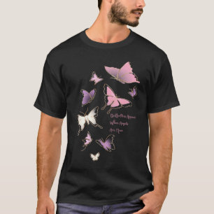 Camiseta Borboletas Rosa bonito Aparecem Quando Os Ângulos