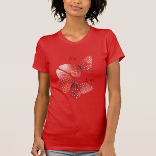 Camiseta Borboletas Vermelhas de Amor e Alegria