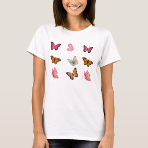 Camiseta Borboletas Vintage – Ilustrações Coloridas de Ento