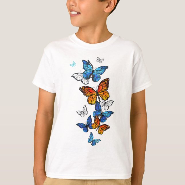 Camiseta Borboletas voadoras Morpho e Monarca (Frente)