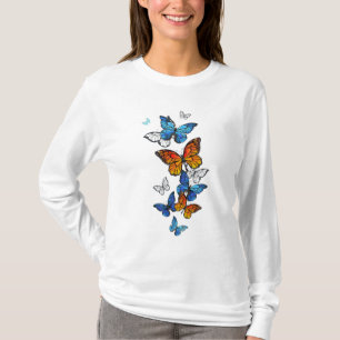 Camiseta Borboletas voadoras Morpho e Monarca