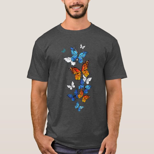 Camiseta Borboletas voadoras Morpho e Monarca (Frente)