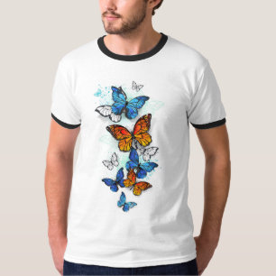Camiseta Borboletas voadoras Morpho e Monarca