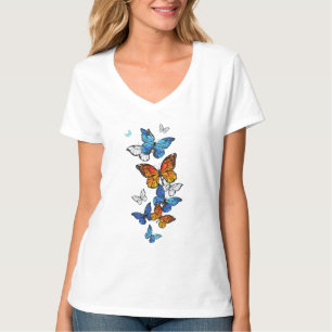Camiseta Borboletas voadoras Morpho e Monarca