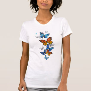 Camiseta Borboletas voadoras Morpho e Monarca