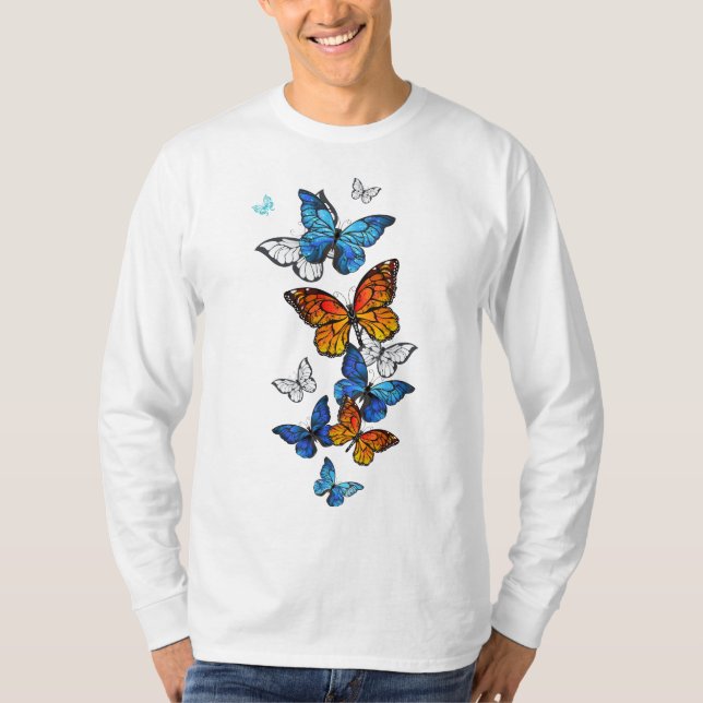 Camiseta Borboletas voadoras Morpho e Monarca (Frente)