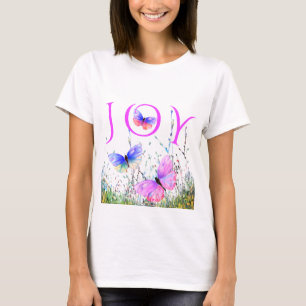 Camiseta Borboletas voadoras T-Shirt Joy Text