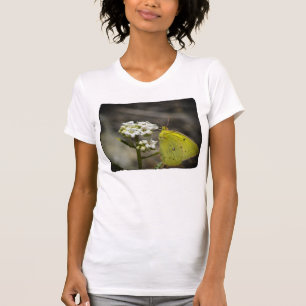 Camiseta Borda Branca da Borboleta Amarela