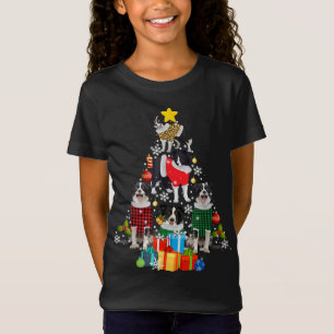 Camiseta Borda Collie Árvore de Natal Decor Dog Lo