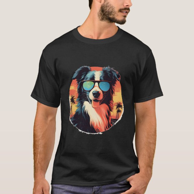 Camiseta Borda Collie Dog Men Mulheres Crianças (Frente)