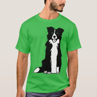 Camiseta Borda Collie Dog Sentado