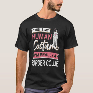 Camiseta Borda Collie Halloween Dog Para A Fronteira Collie