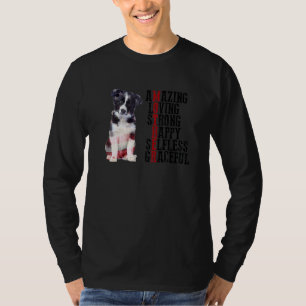 Camiseta Borda Collie Incrível Adorando Forte e Feliz