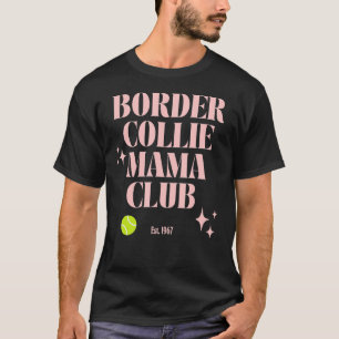 Camiseta Borda Collie Mãe Club Retro Groovy Dog Mãe Engraça