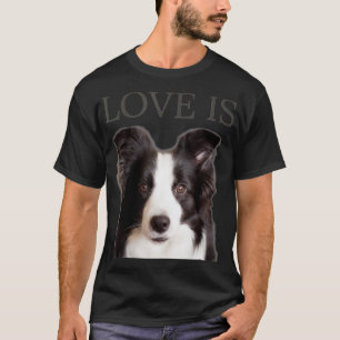 Camiseta Borda Collie Men Crianças Adoram Cachorro Mãe Pai