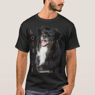 Camiseta Borda Collie Men Crianças Adoram Cachorro Mãe Pai 