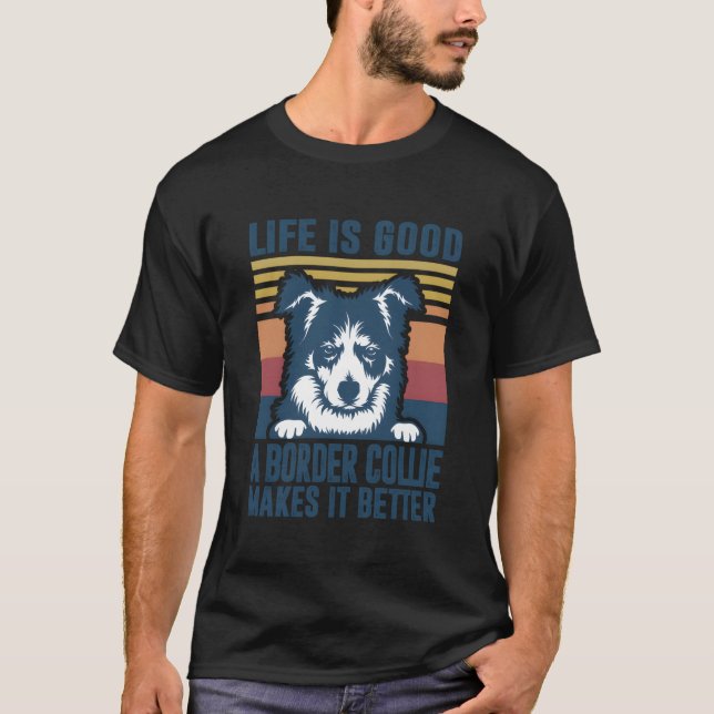Camiseta Borda Collie Presente Para Mulheres Cachorros Cach (Frente)