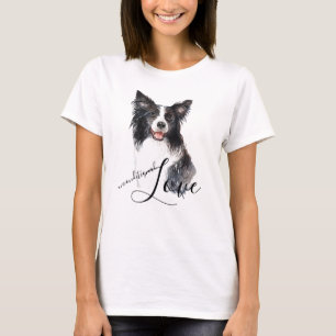 Camiseta Borda Collie Retrato Amor Incondicional